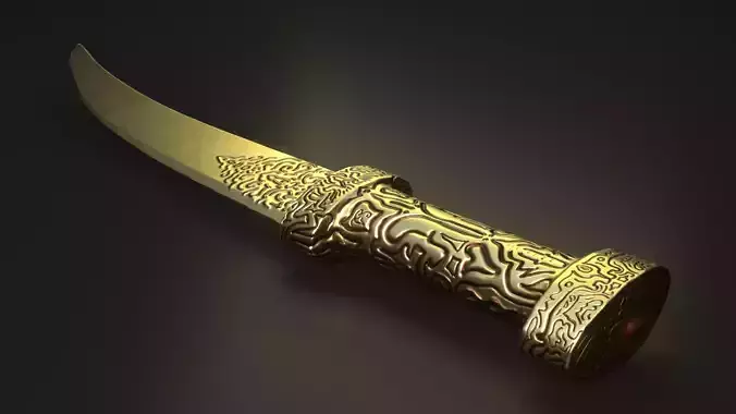Low Poly Golden Dagger