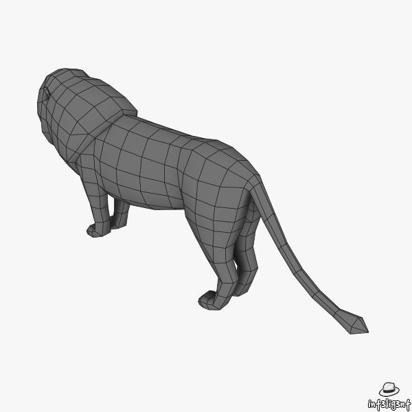 Lion Male Low-poly 3D model_6