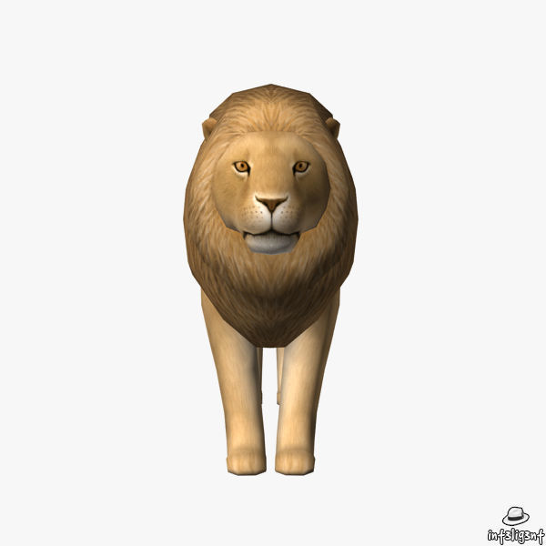 Lion Male Low-poly 3D model_1