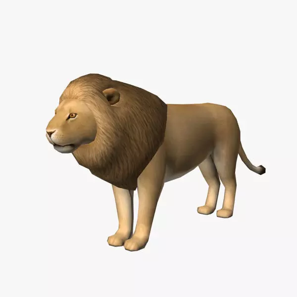 Lion Male Low-poly 3D model_0