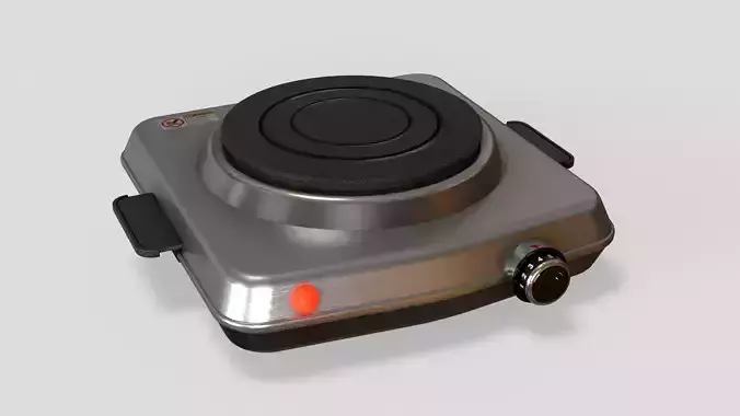 Electric Stove Cooker Low-poly 3D model