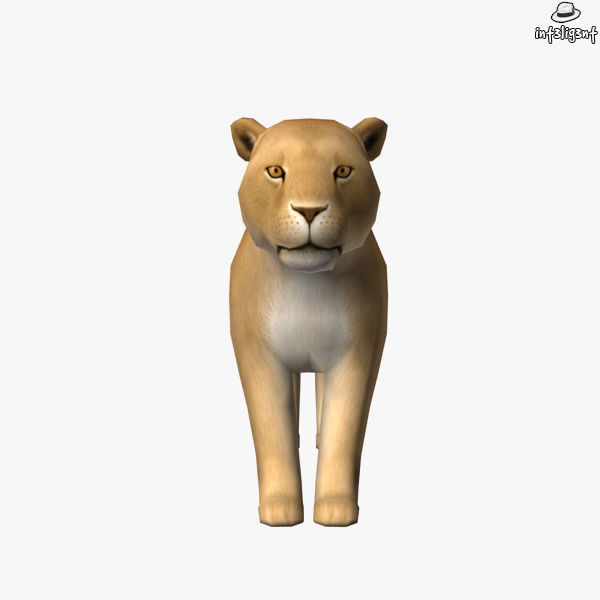 Lion Female Low-poly 3D model_1