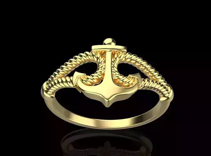 Gold anchor ring USA size 7