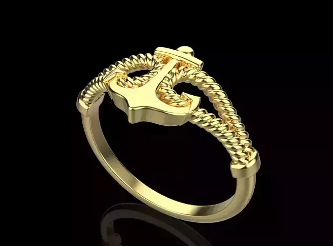 Gold anchor ring USA size 8