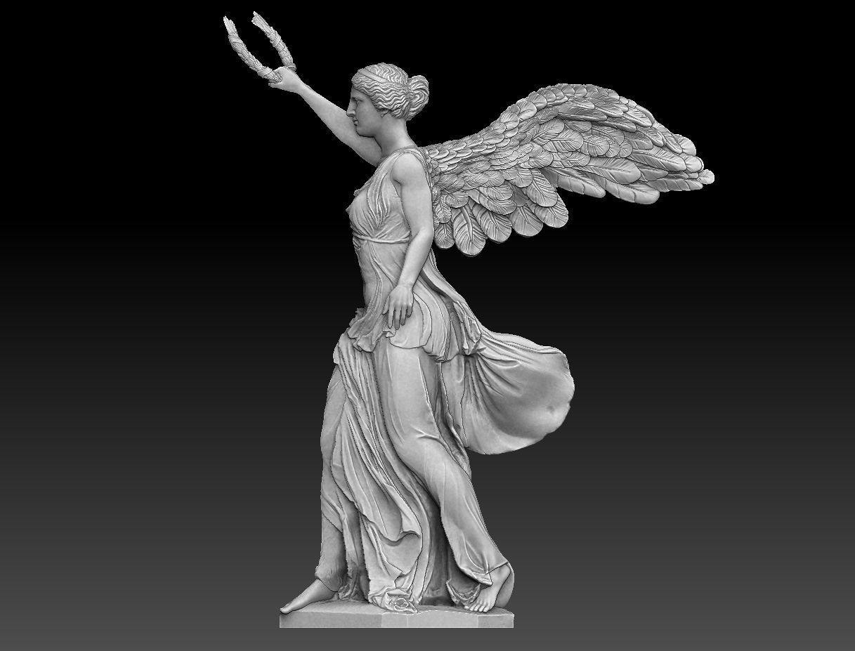 Winged Victory of Samothrace nike reconstruction CNC relief  3D print model_1