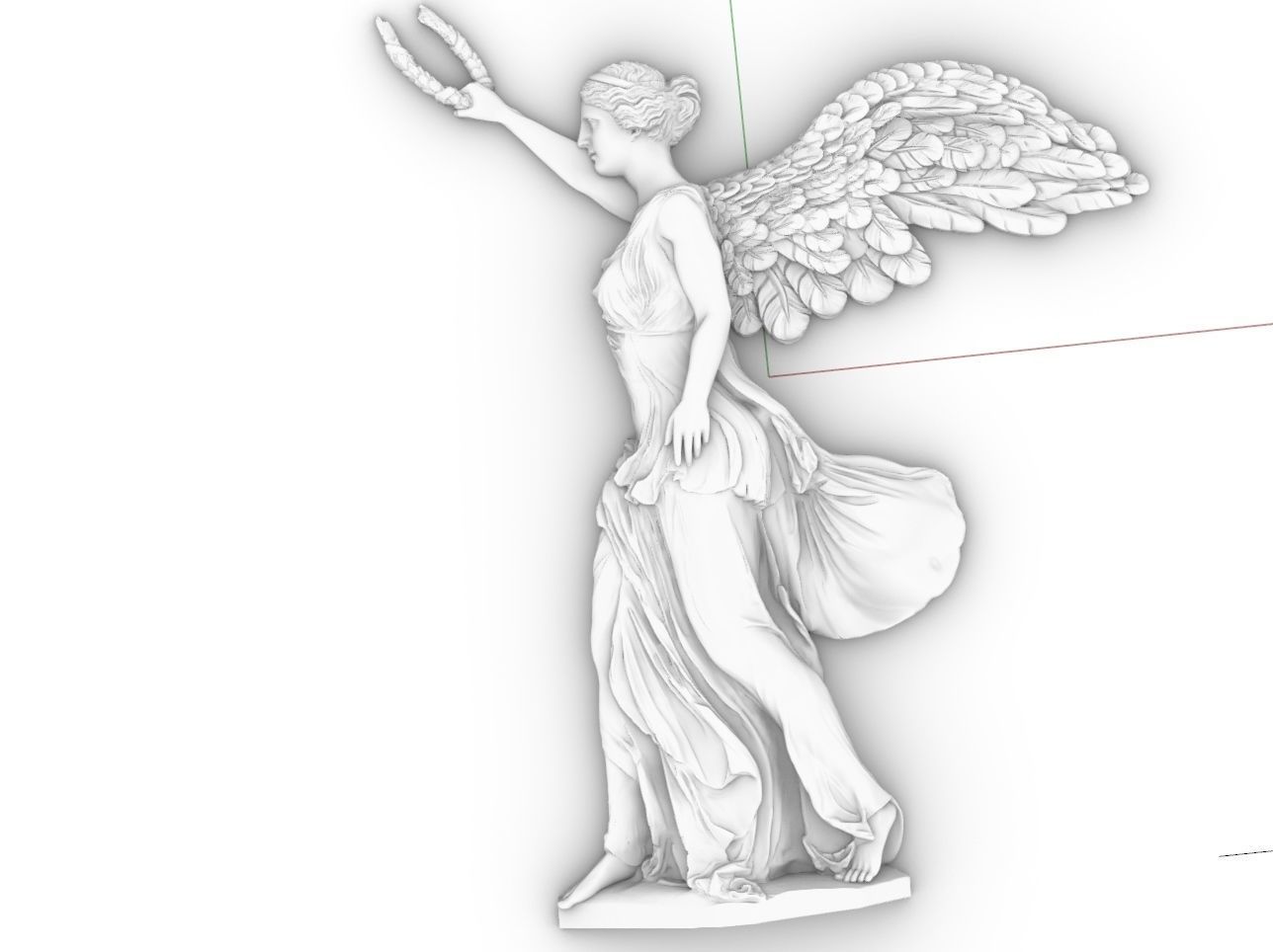 Winged Victory of Samothrace nike reconstruction CNC relief  3D print model_8