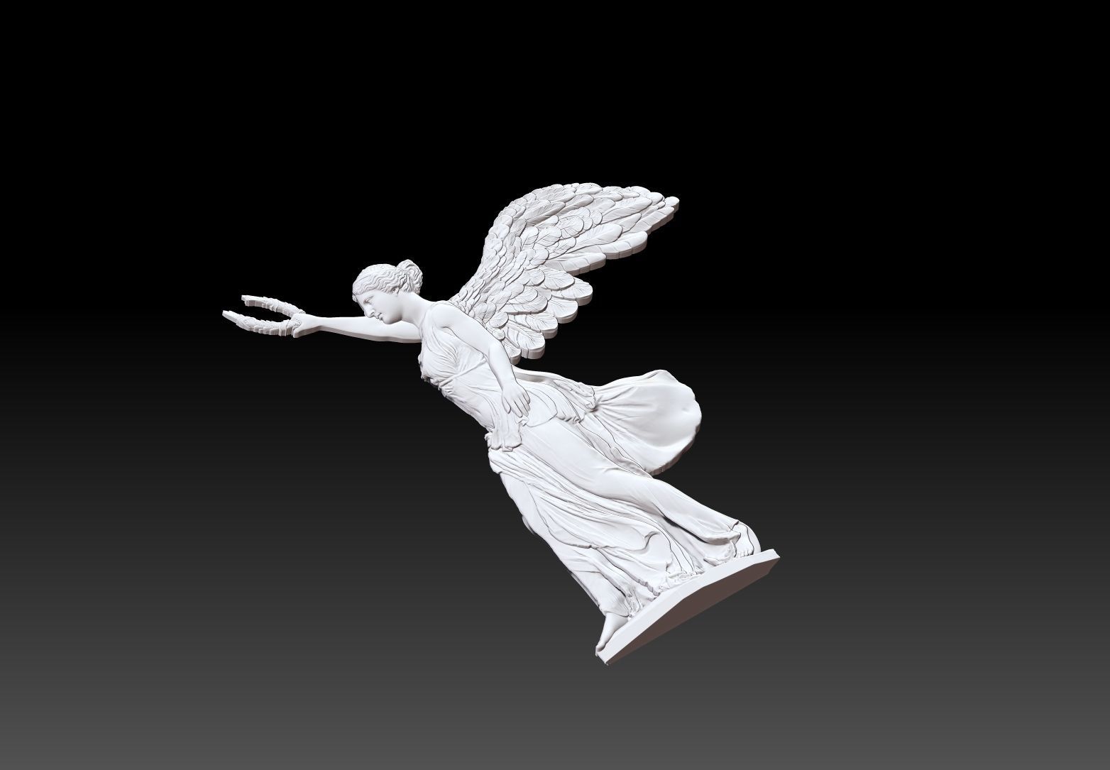 Winged Victory of Samothrace nike reconstruction CNC relief  3D print model_6