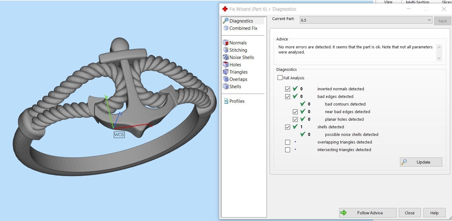 Gold Collection Anchor Ring US Size 9 3D print model_5