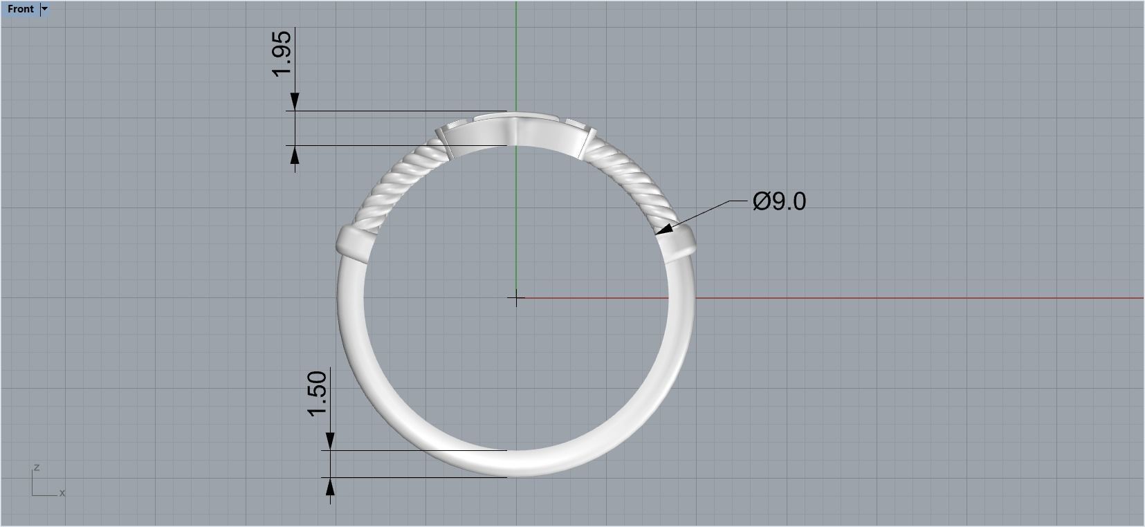 Gold Collection Anchor Ring US Size 9 3D print model_3