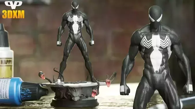 Symbiote Spider-Man STL for 3D Printing ChibiSTL 3DXM 3D print model