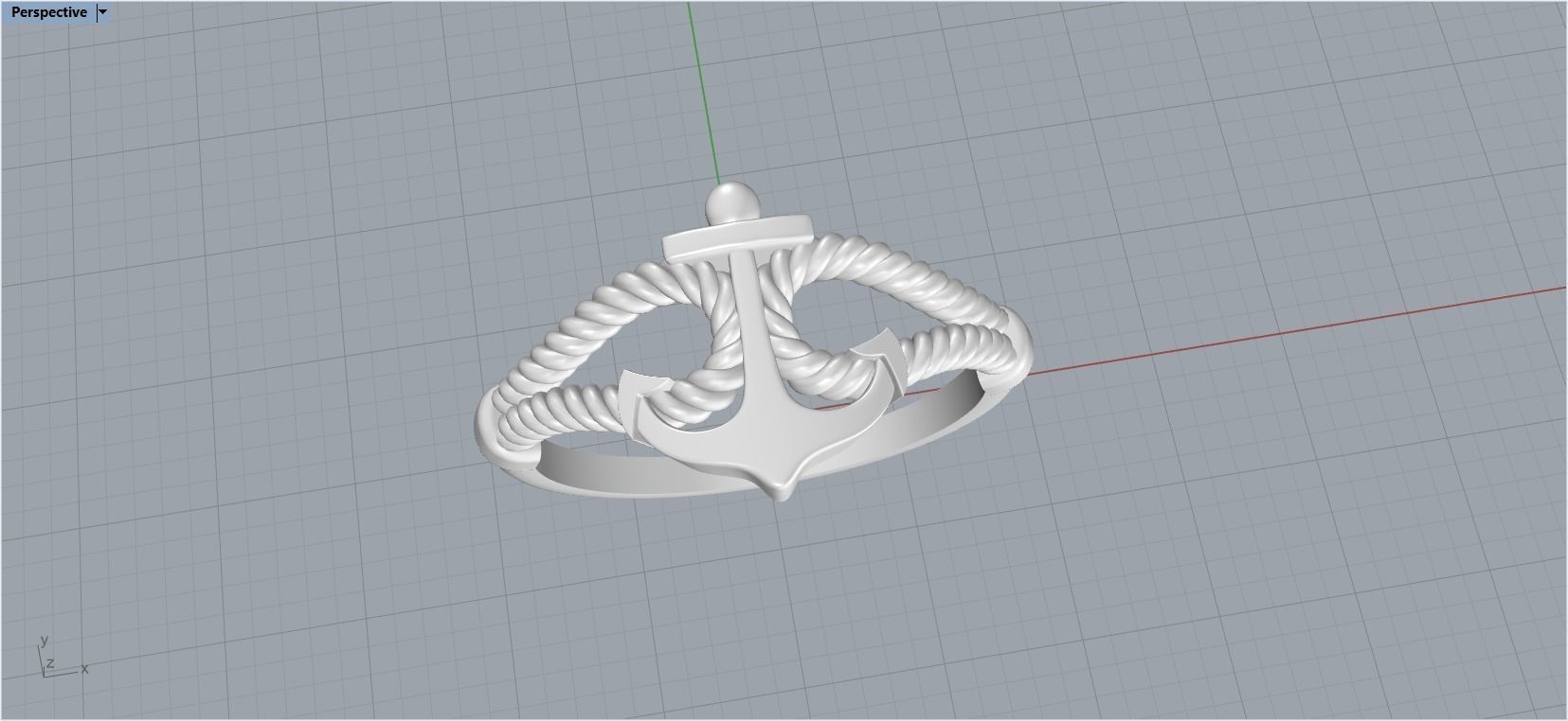 Gold Collection Anchor Ring US Size 9 5 3D print model_29