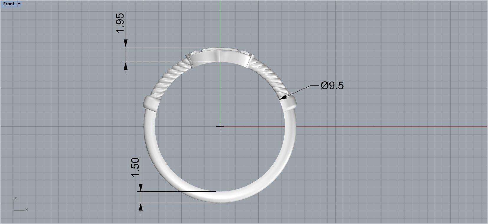 Gold Collection Anchor Ring US Size 9 5 3D print model_3