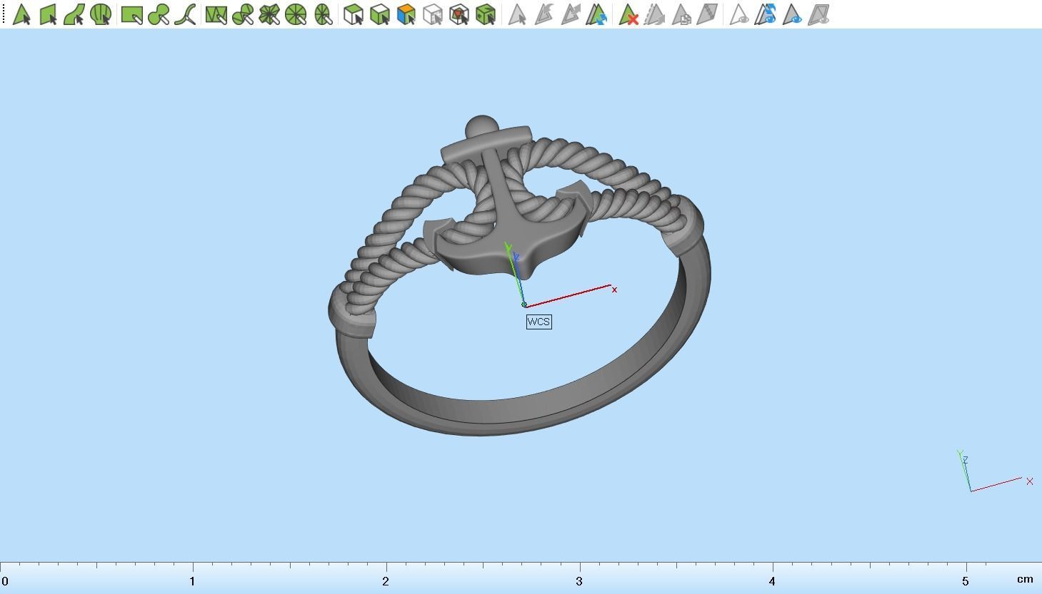 Gold Collection Anchor Ring US Size 9 5 3D print model_18