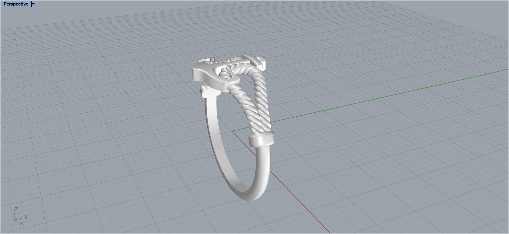 Gold Collection Anchor Ring US Size 10 3D print model_26