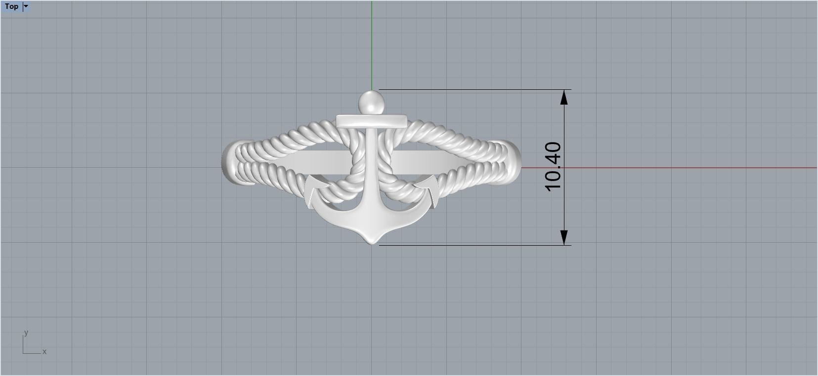 Gold Collection Anchor Ring US Size 10 5 3D print model_1