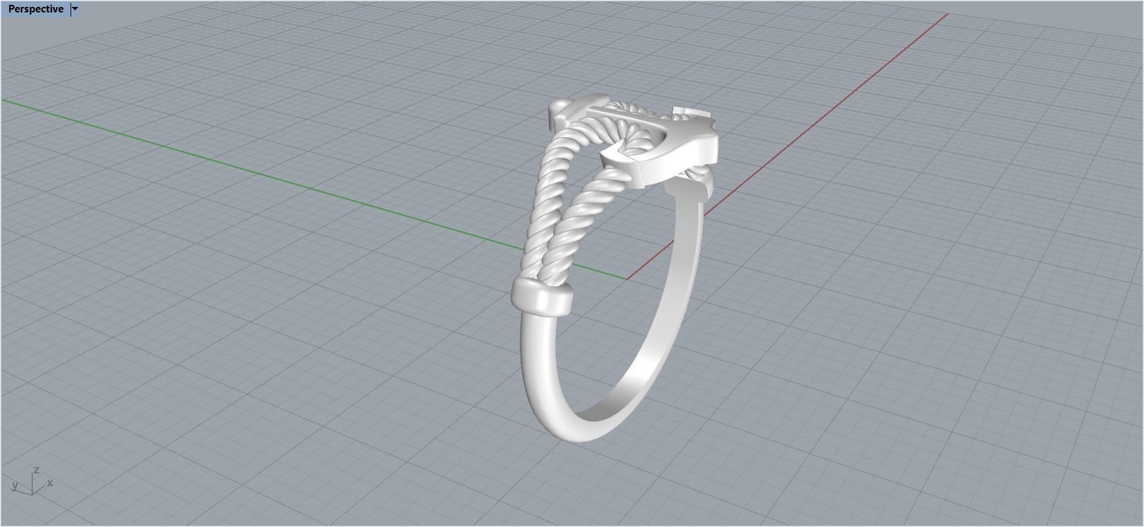 Gold Collection Anchor Ring US Size 10 5 3D print model_27