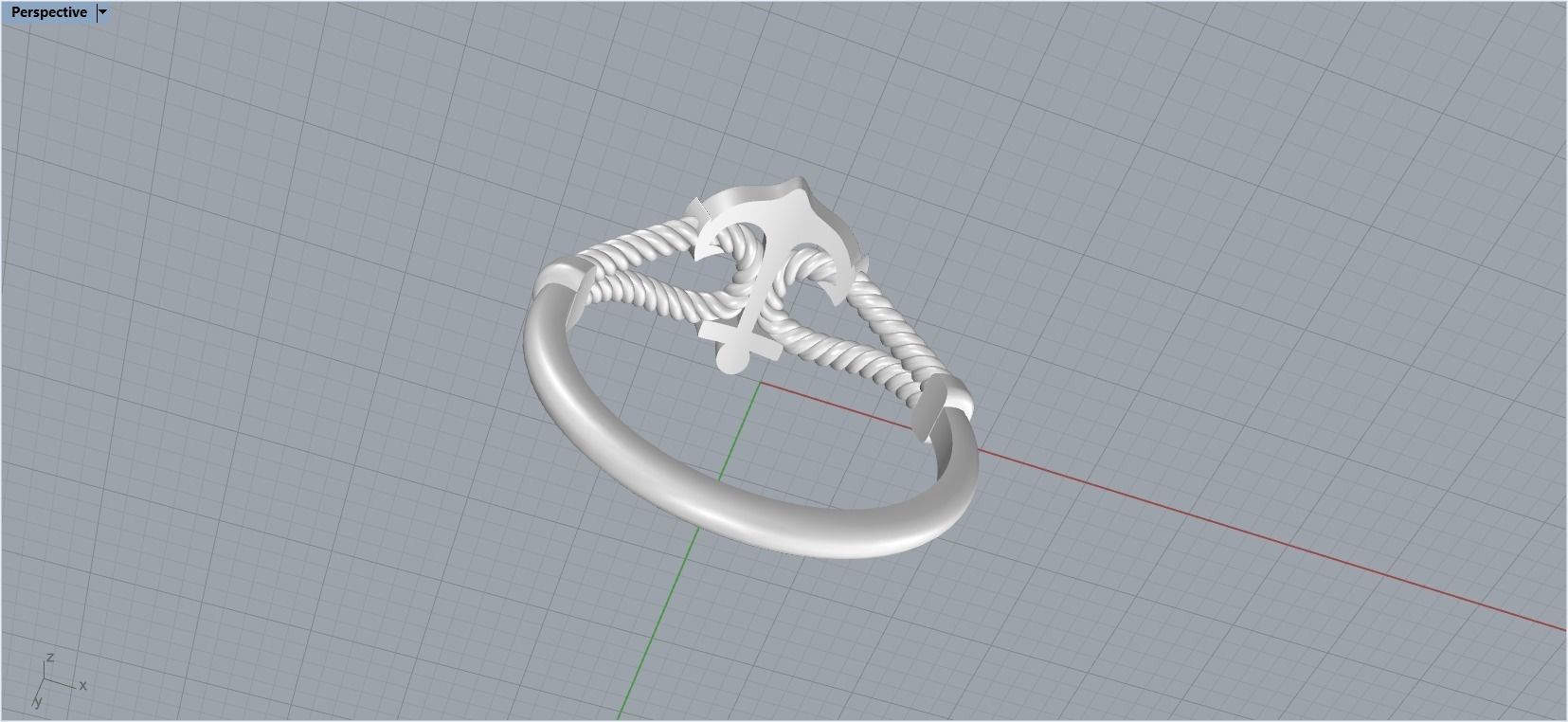 Gold Collection Anchor Ring US Size 10 5 3D print model_28