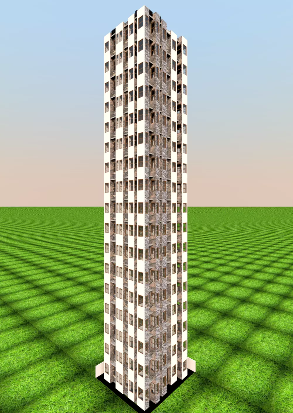 17-floor tall beautiful housing apartment code-105 3D print model