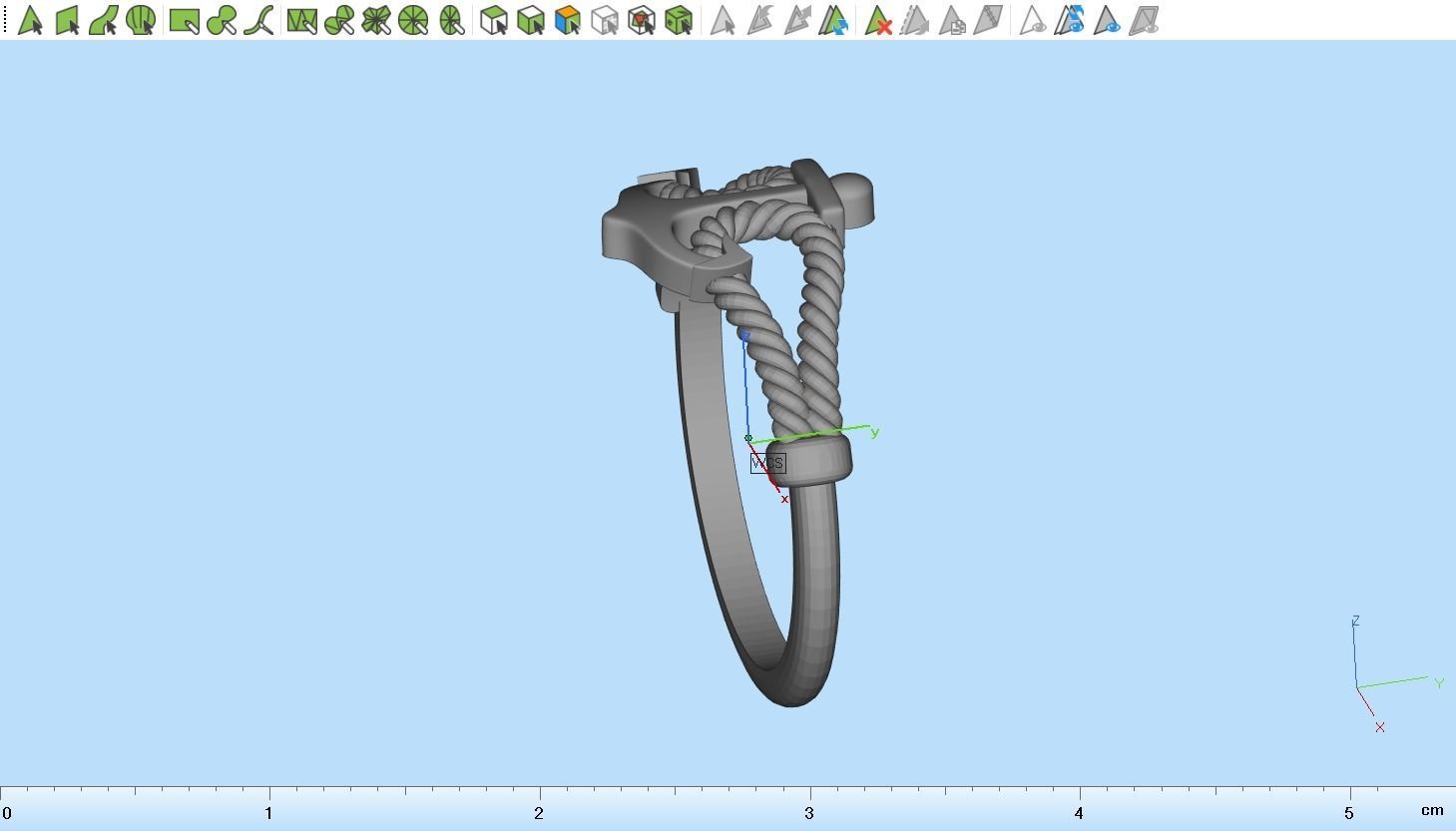 Gold Collection Anchor Ring US Size 11 3D print model_19