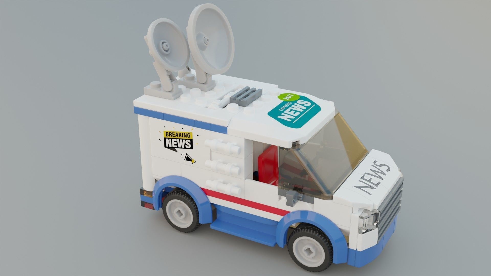 Lego news car 3D model_2