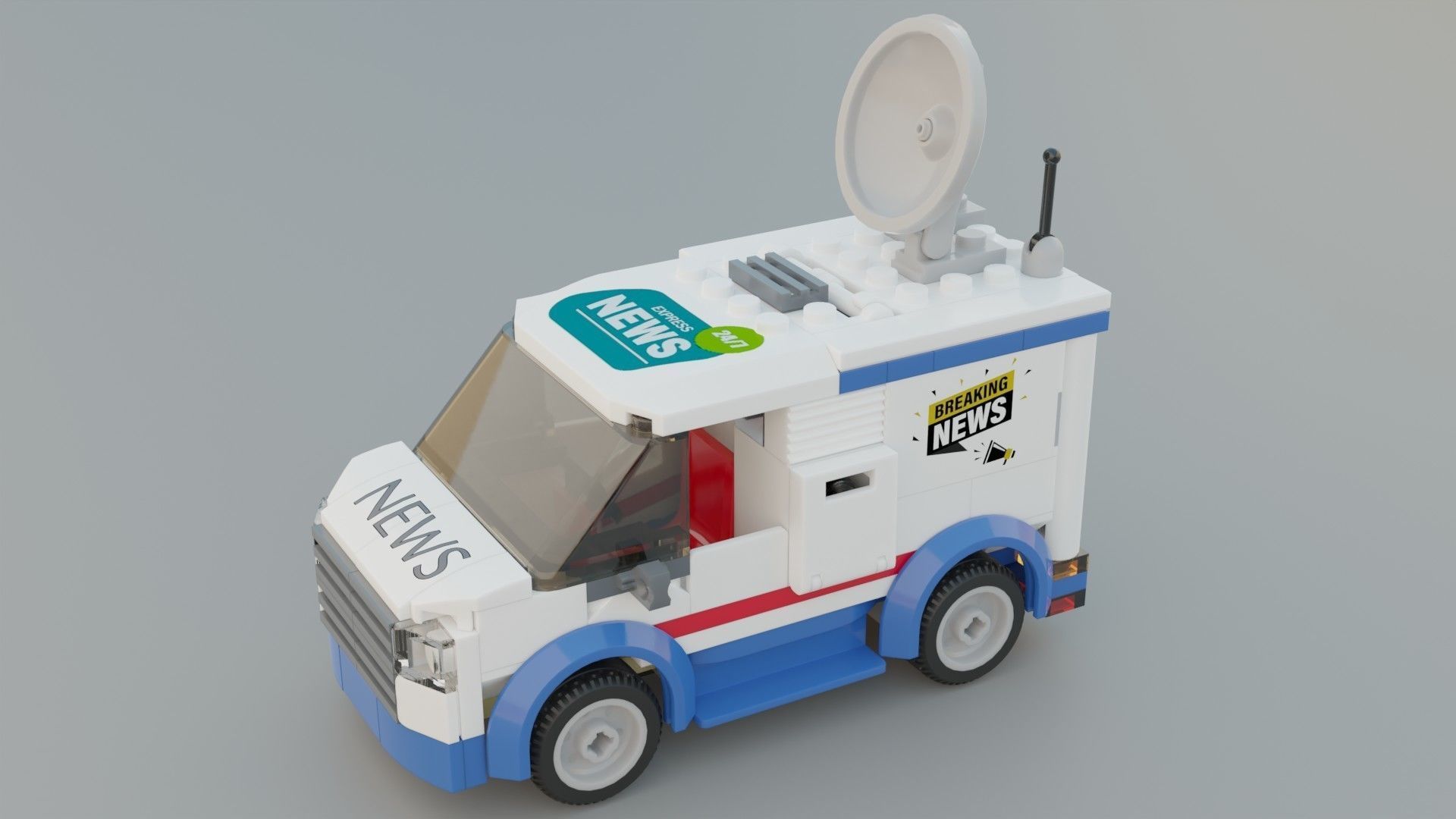 Lego news car 3D model_1