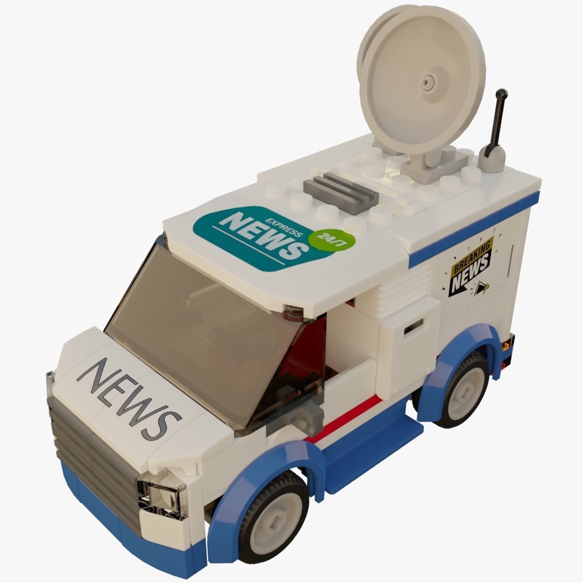 Lego news car 3D model_5