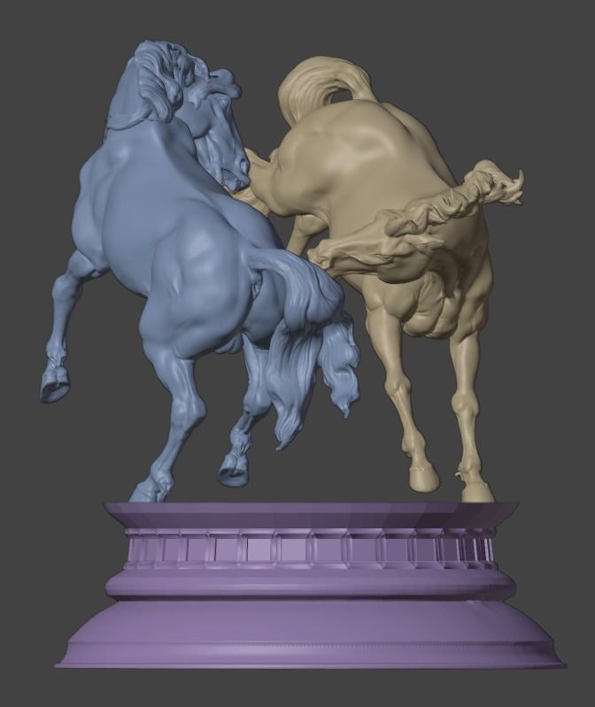 Baroque horses Free 3D print model_6