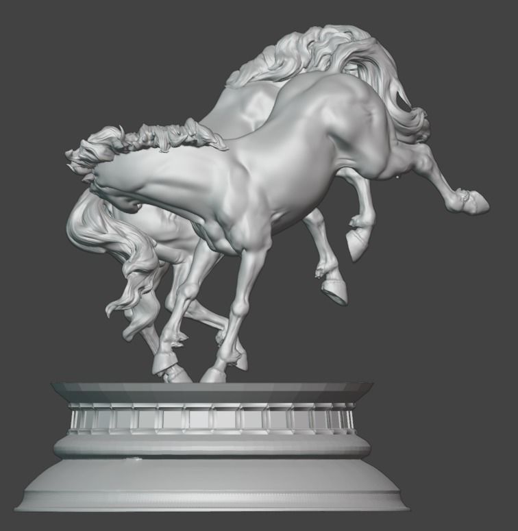 Baroque horses Free 3D print model_2
