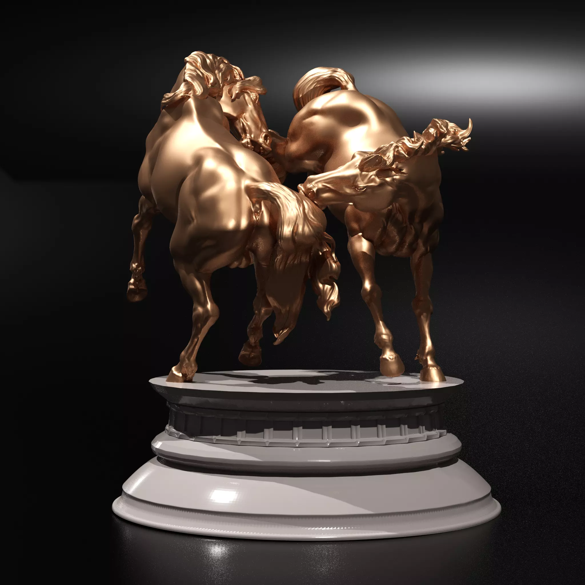 Baroque horses Free 3D print model_0