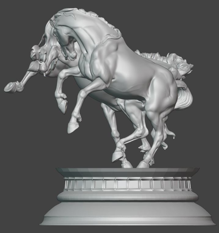 Baroque horses Free 3D print model_5