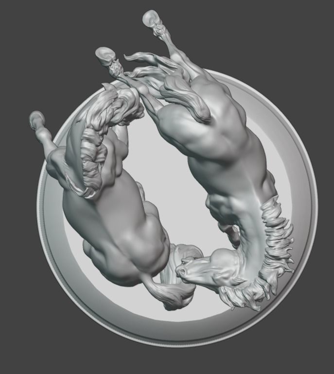 Baroque horses Free 3D print model_3