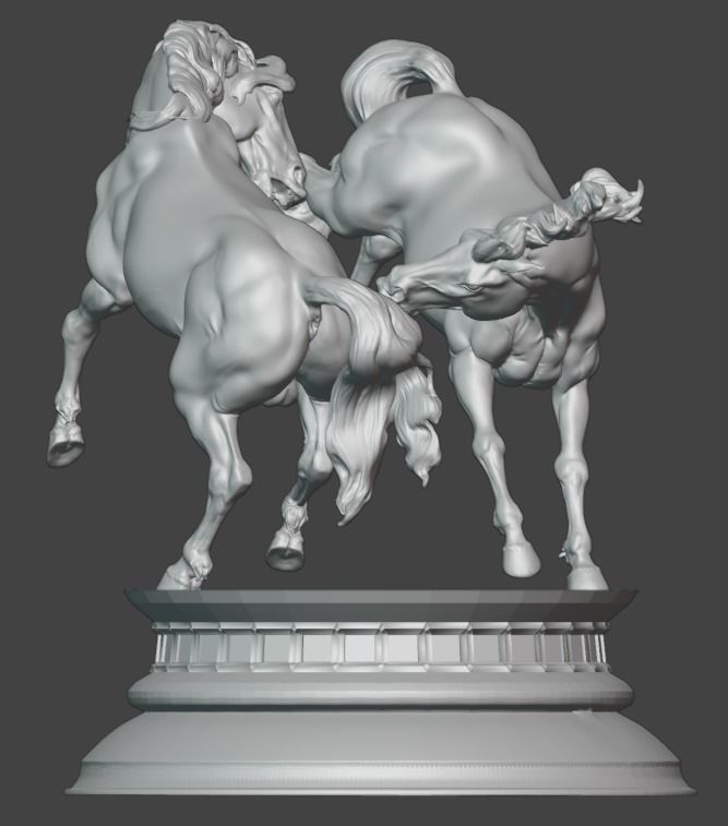 Baroque horses Free 3D print model_1