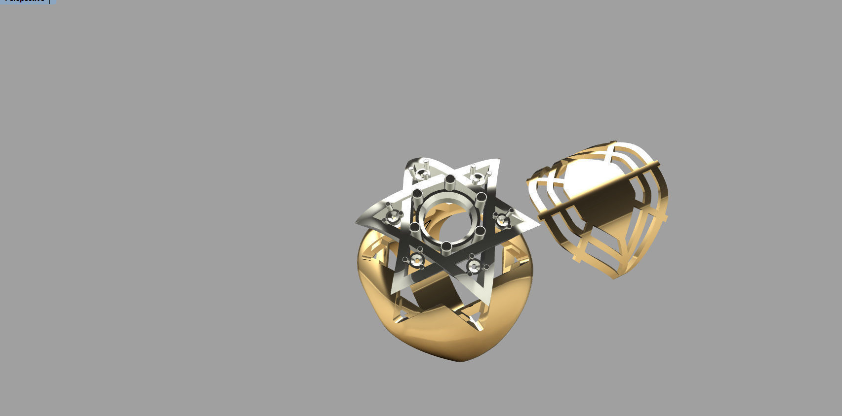 RING WITH DAVID STAR 3D print model_29