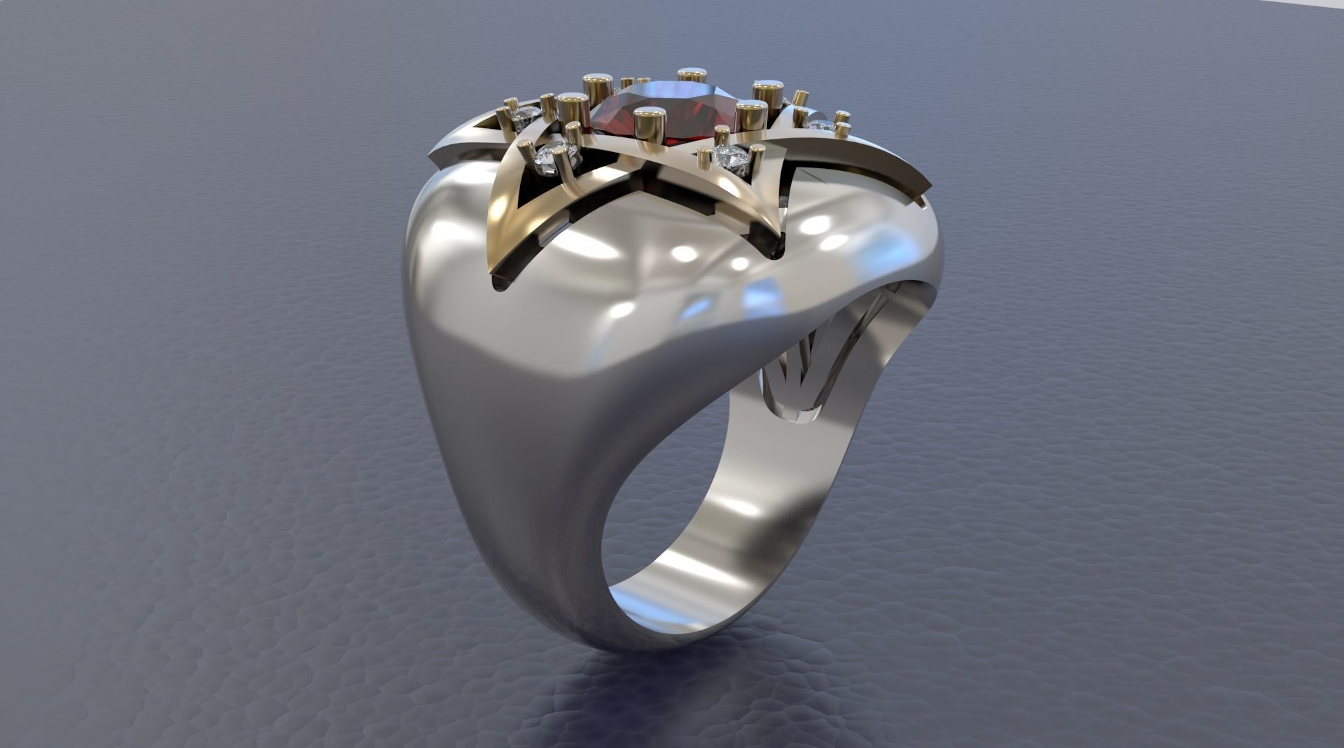RING WITH DAVID STAR 3D print model_7
