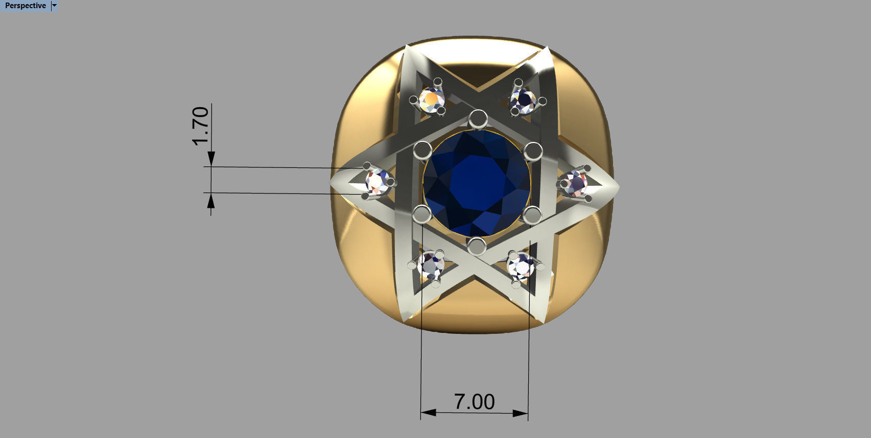 RING WITH DAVID STAR 3D print model_21