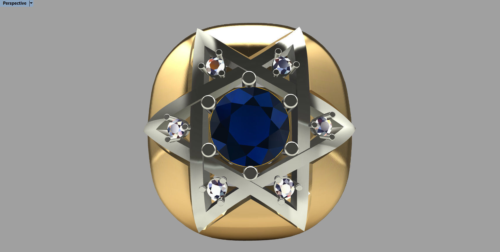 RING WITH DAVID STAR 3D print model_10