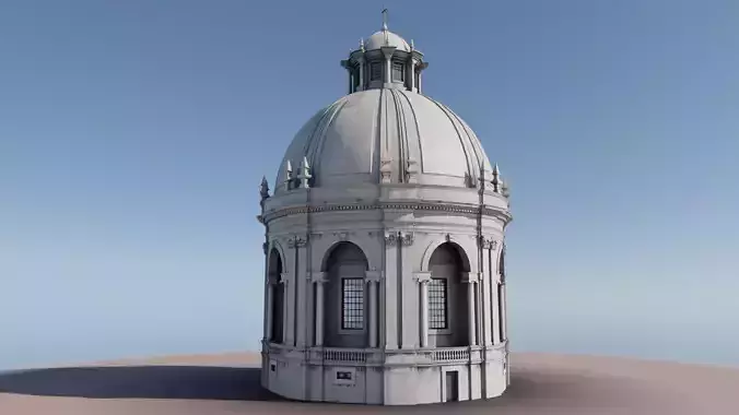 Chapel with dome in classic style and simple interior