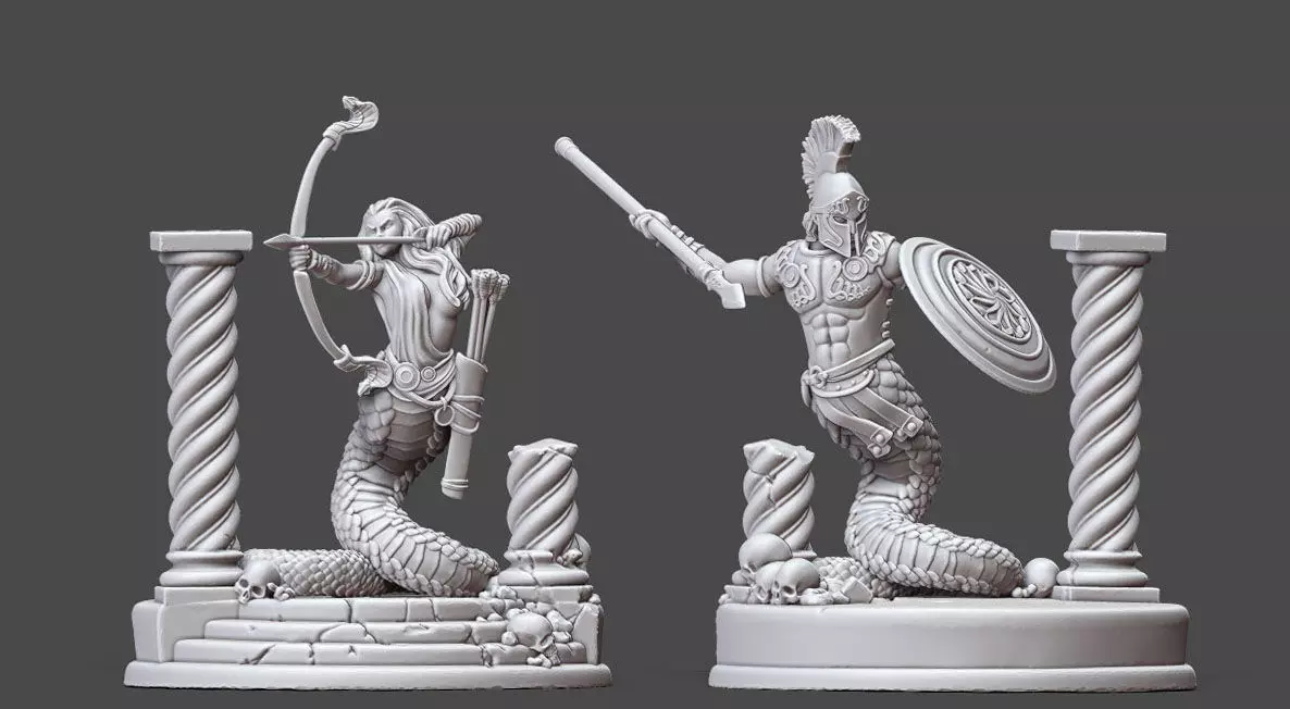 Meduse and Cecrops - 35 mm scale 3D print model