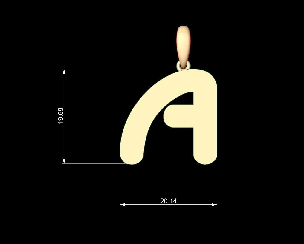 Initial Letters Pendant Ecliptic A 3D print model_4