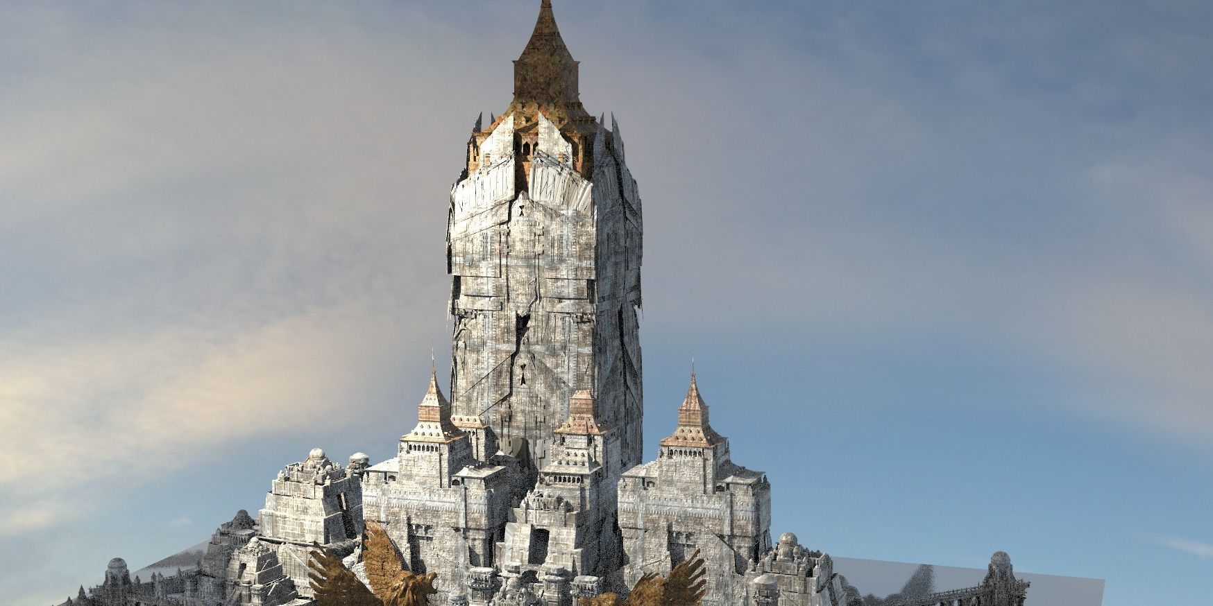 Eagle Medieval Tower of knowing Kit bash 3D model_1