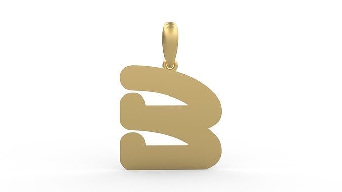 Initial Letters Pendant Ecliptic B 3D print model