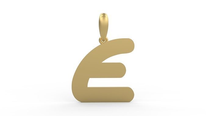 Initial Letters Pendant Ecliptic E 3D print model