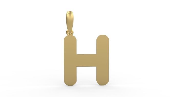Initial Letters Pendant Ecliptic H 3D print model