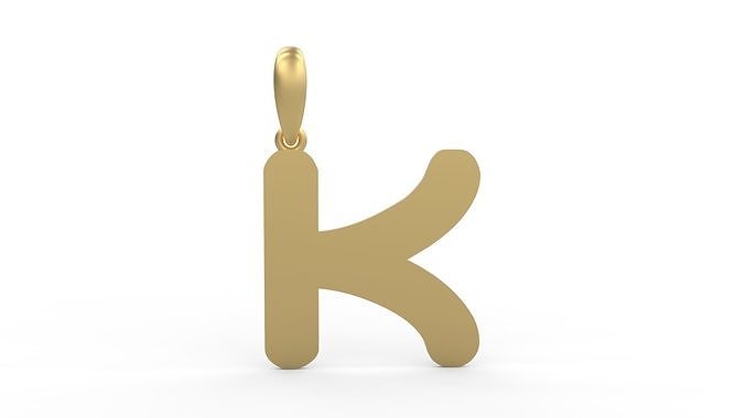 Initial Letters Pendant Ecliptic K 3D print model