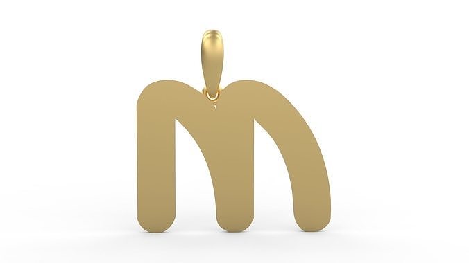 Initial Letters Pendant Ecliptic M 3D print model
