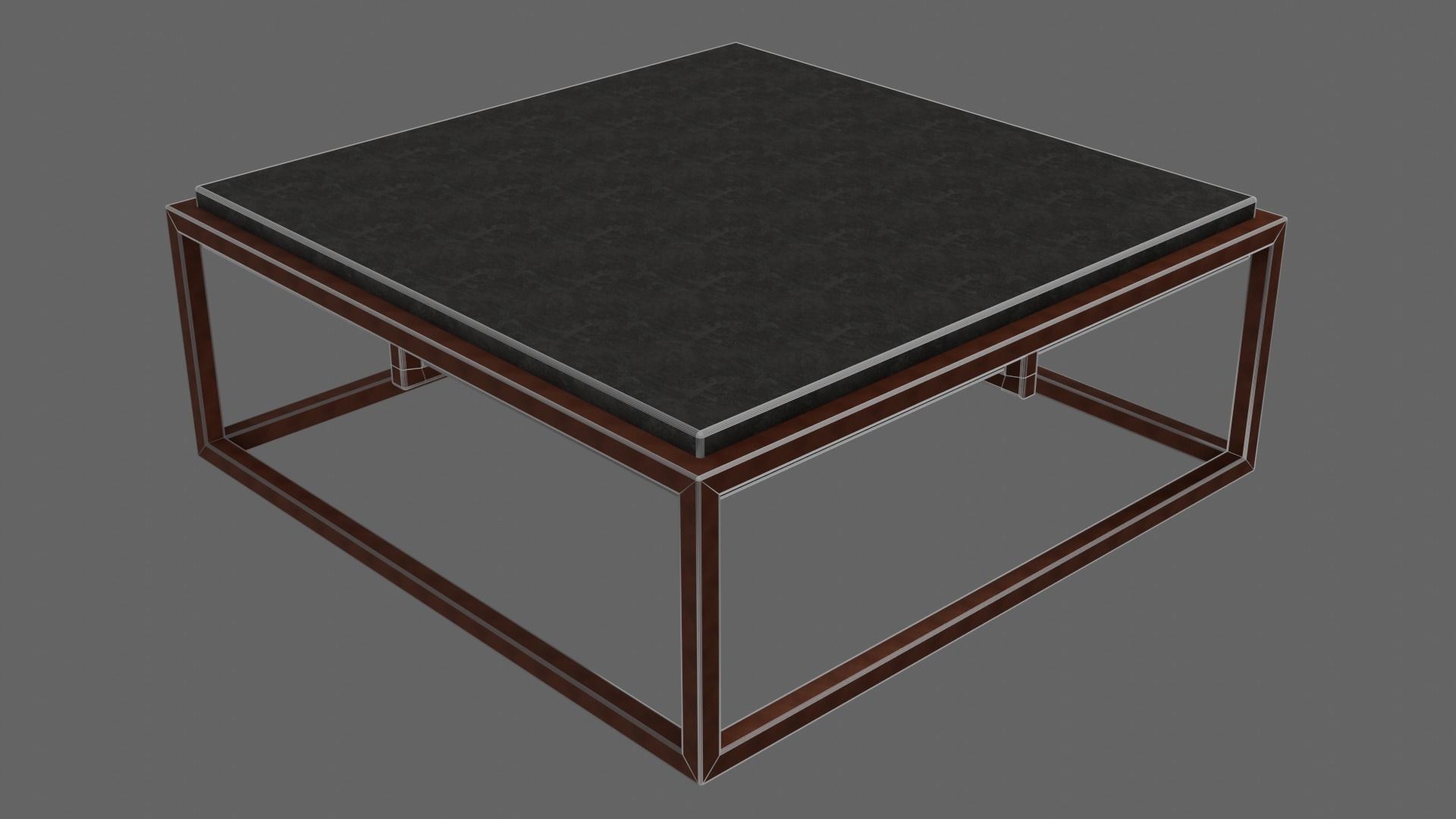 Coffee Table made of metal and concrete 3D model_1