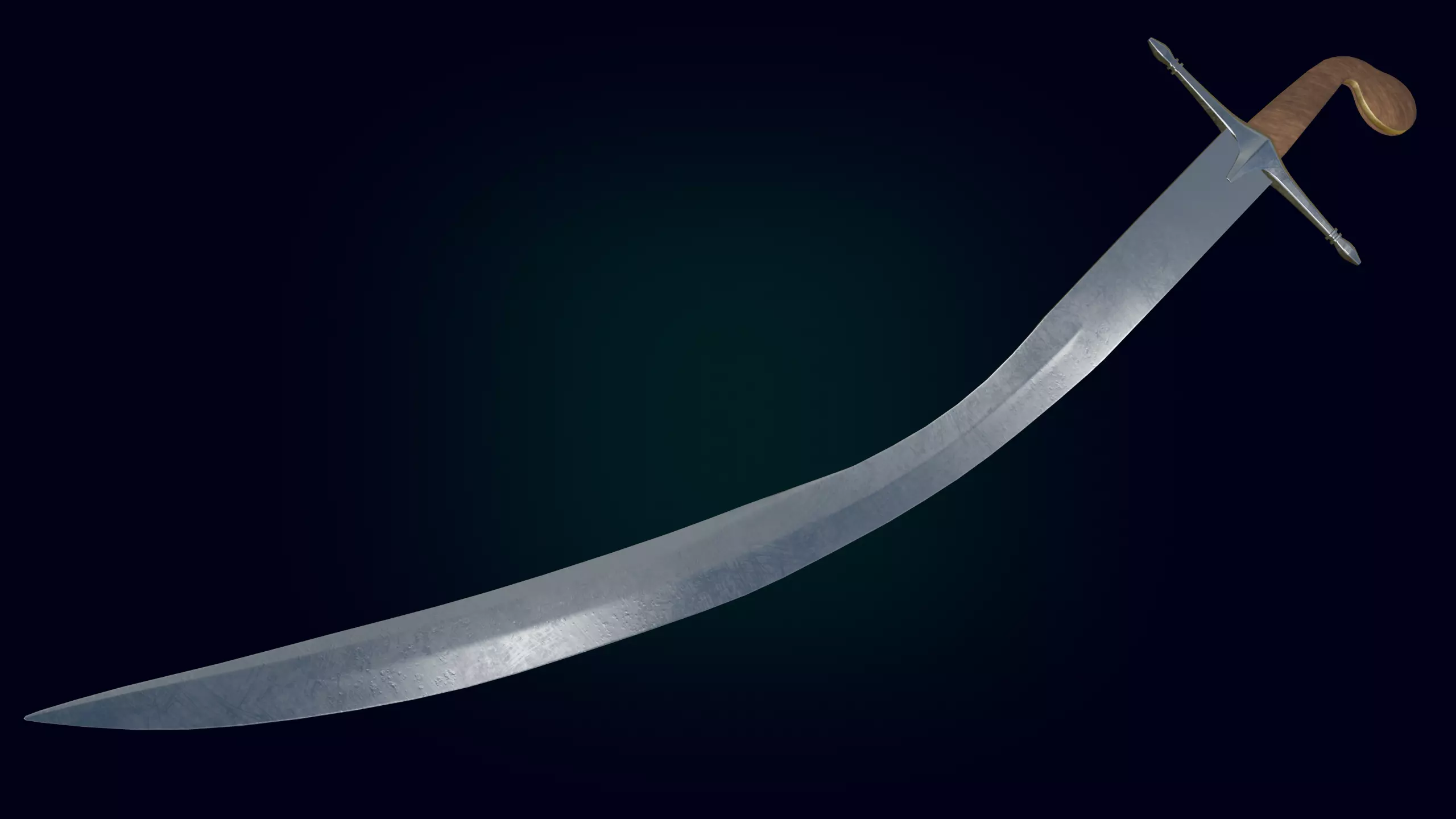 Medieval Realictic Ottoman Sabre Middle-poly Game ready 3D model_0