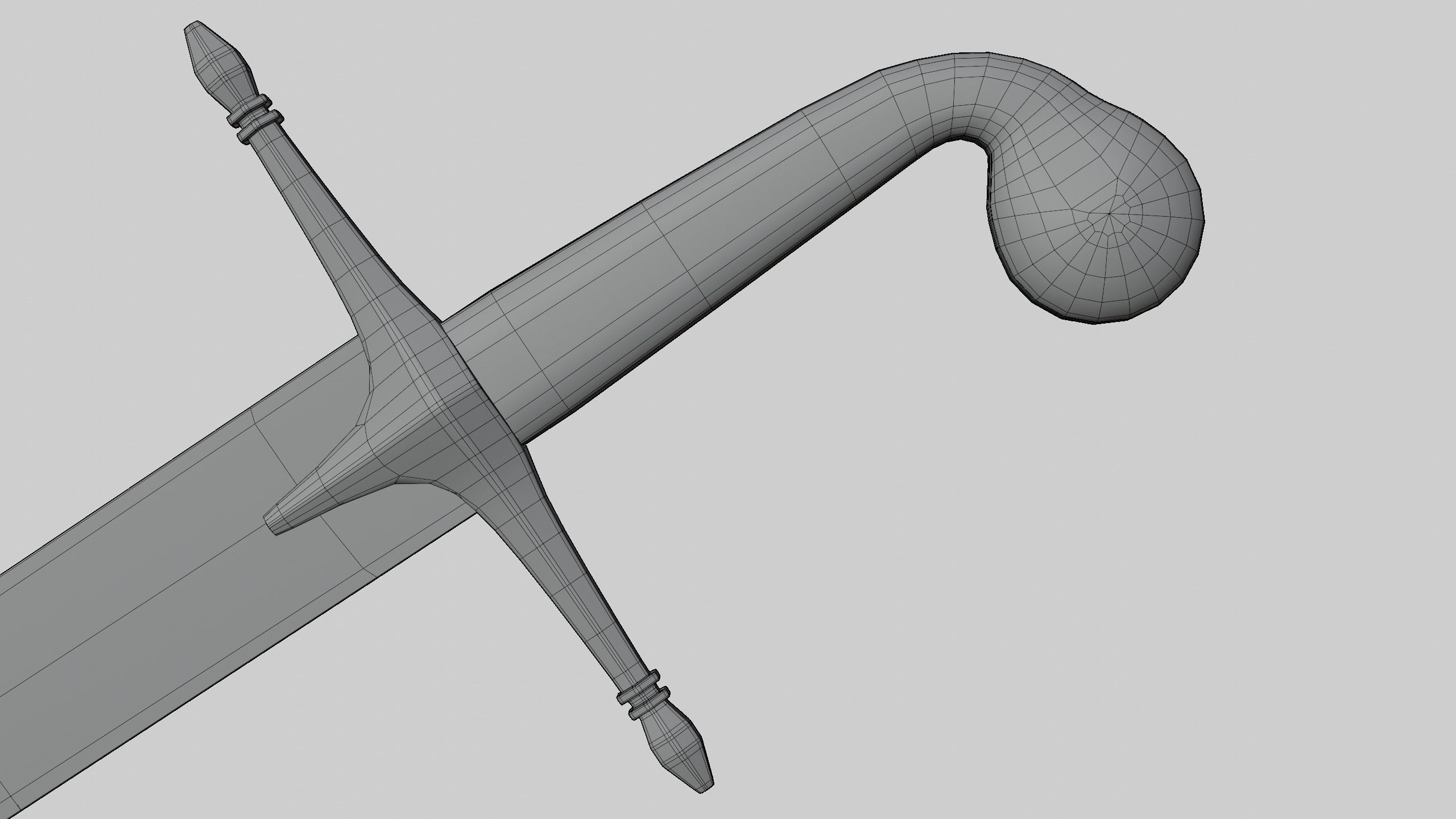 Medieval Realictic Ottoman Sabre Middle-poly Game ready 3D model_8