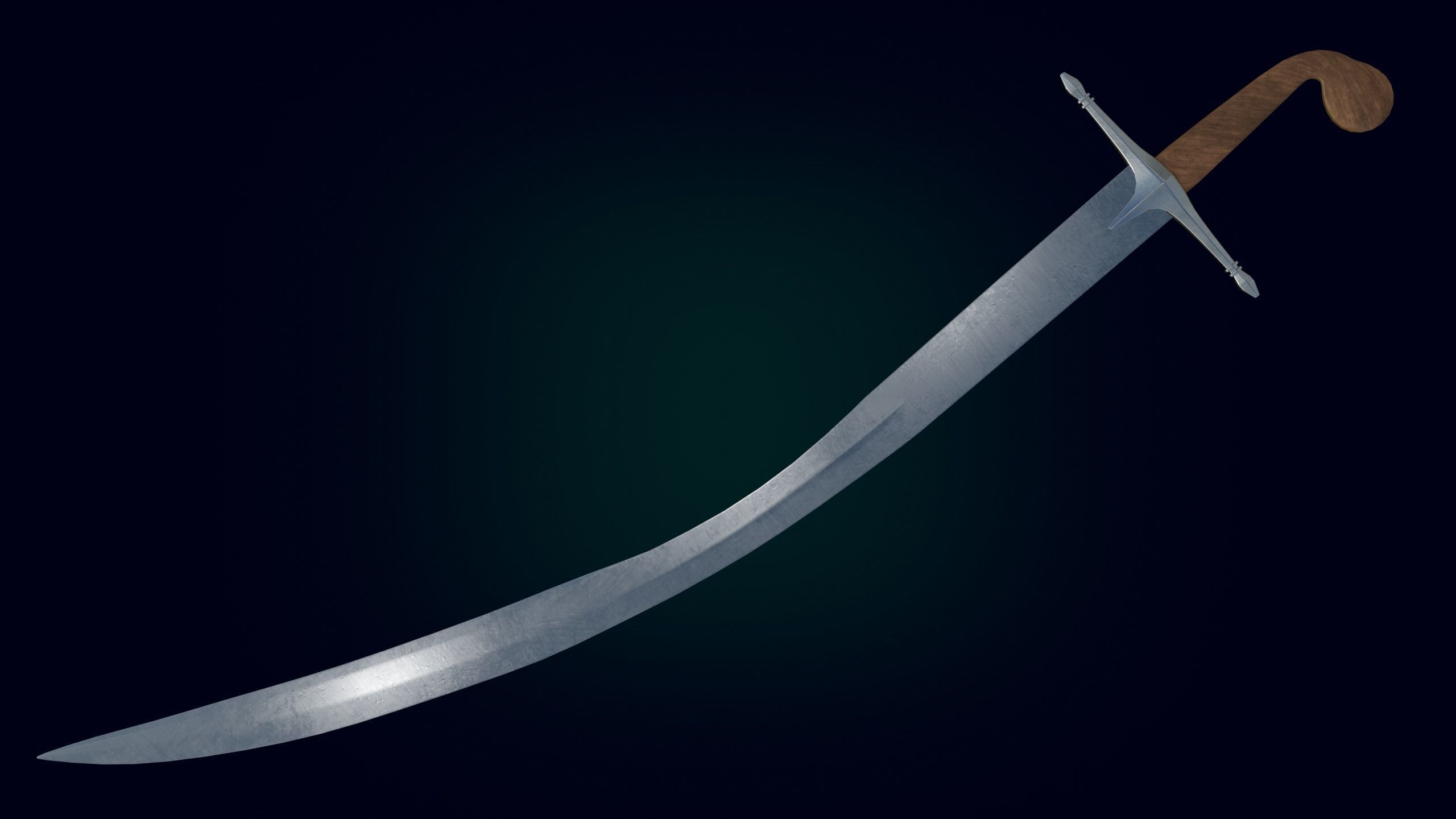 Medieval Realictic Ottoman Sabre Middle-poly Game ready 3D model_6