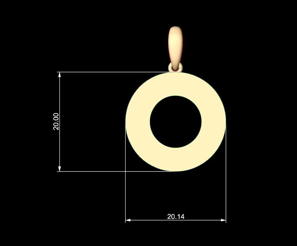 Initial Letters Pendant Ecliptic O 3D print model_4